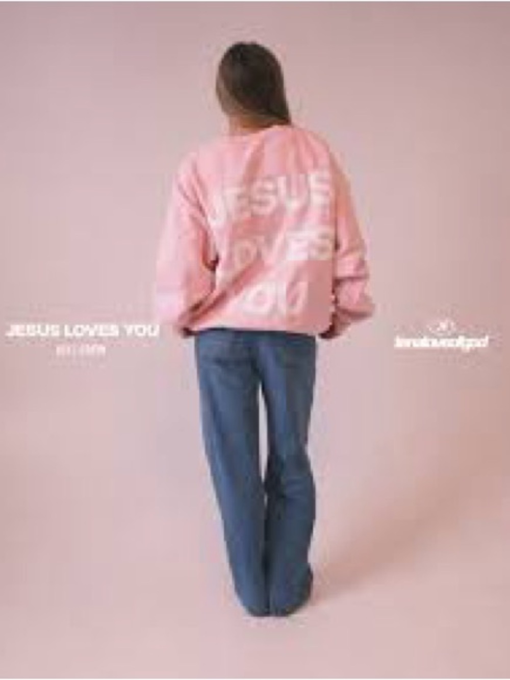 JESUS LOVES YOU ESSENTIAL SWEATSHIRT by TENA LoveOfGod NWT Unisex L - Picture 2 of 10